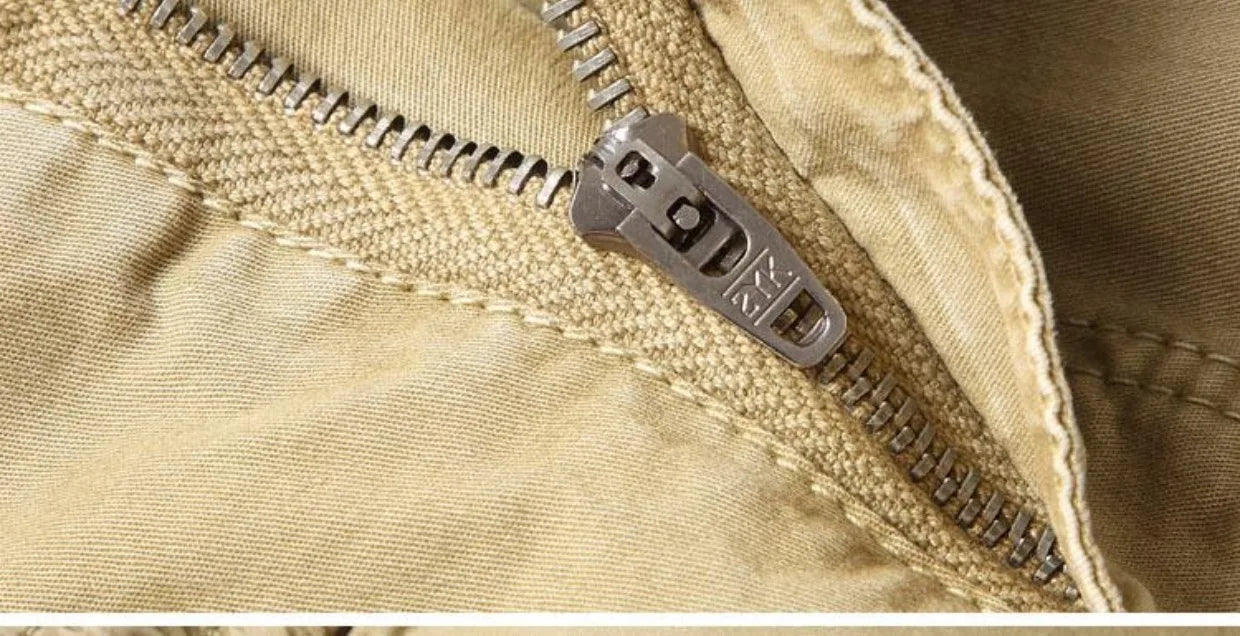 Spring Summer Men's Casual Fashion Work Pants Cuffed Multiple Pockets Slim Fit Youth Leisure Trousers Trendy Brand
