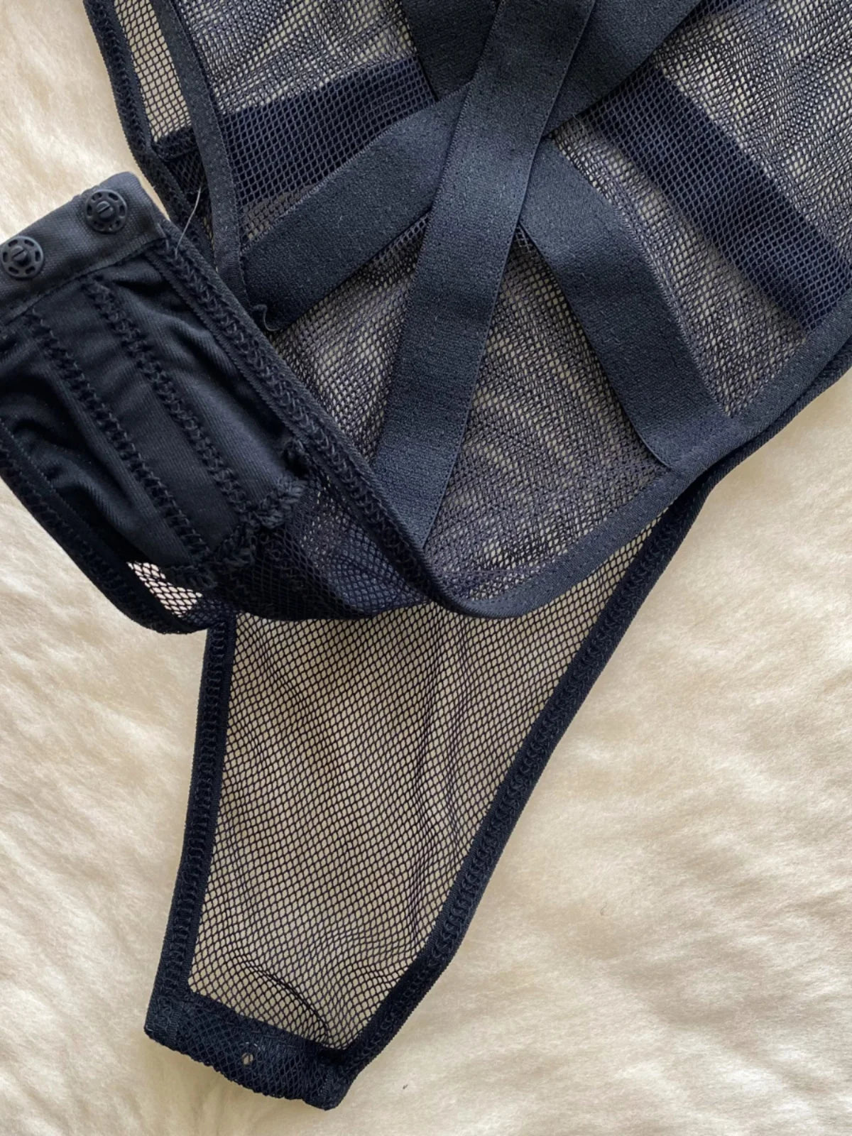 Sexy Hollow out Bridesmaid  Swimsuit Women's Pure Desire Spicy Girl Inner Wear Base Top See tough Net Strap