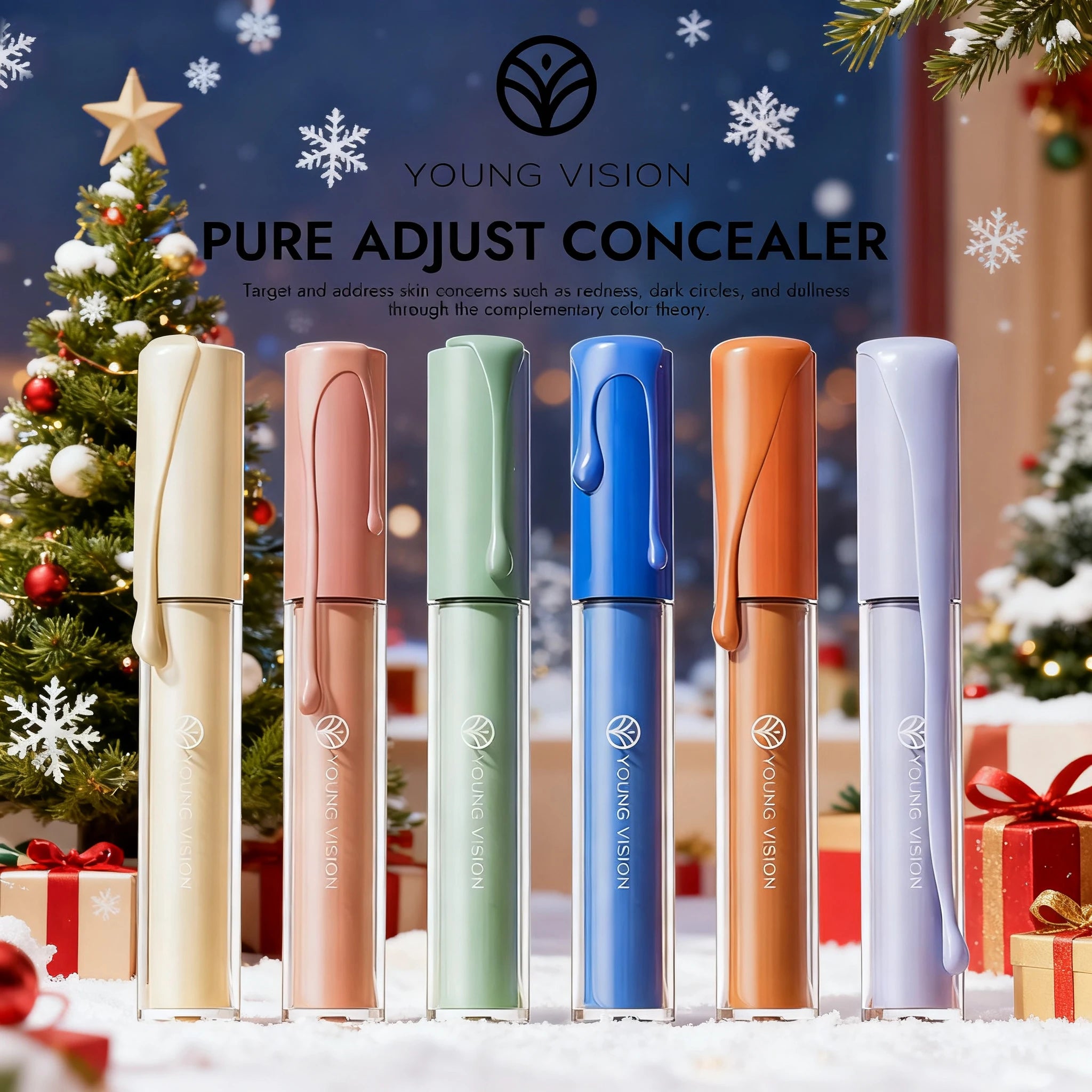 YOUNG VISION 6 Colors Hydrating Fresh Concealer Brightens Skin Tone and Covers Blemishes and Dark Eye Circles Concealer
