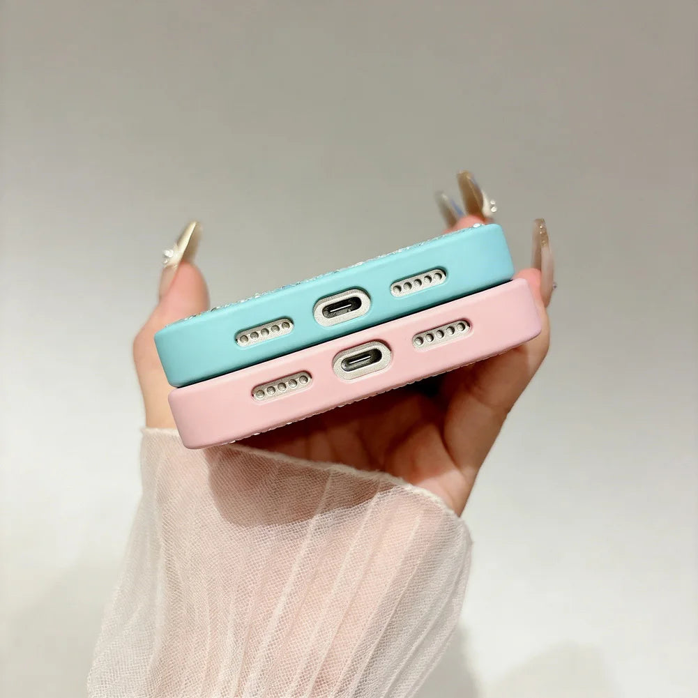 Luxury Bling Diamond Phone Case for iPhone 17 Pro Max 17 Pro Air 16 Pro 15 + 14 13 12 11 Glitter Trendy Style Protect Cover