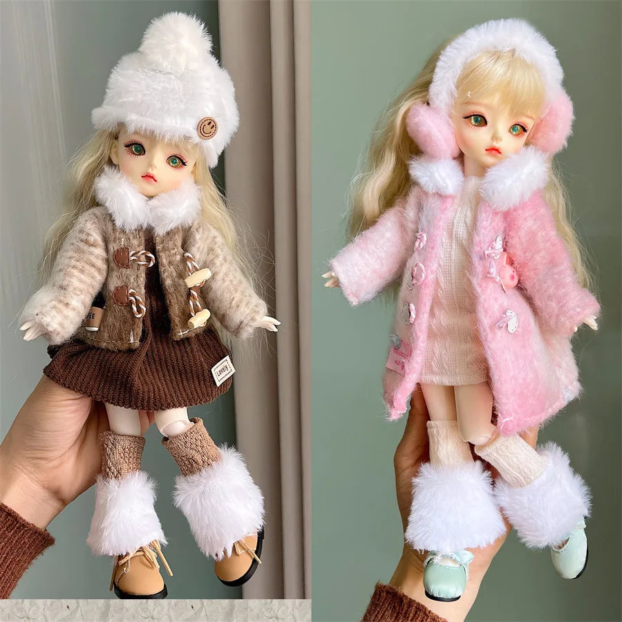 2025 New Winter Clothes 6 Points BJD Doll Dress Up Suit 30cm Doll Decorative Clothing Jacket Dress Only Clothing