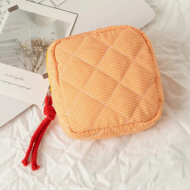 Women Small Cosmetic Bag Zipper Girls Mini Sanitary Napkins Makeup Lipstick Bags Travel Earphone Coin Organizer Pouch Bags