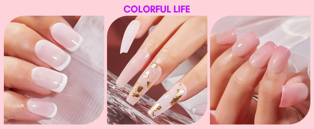 Makartt Gel Nail Polish, Natural Nude Jelly Pink Milky White Red Glitter Gel Polish 6PCS Summer 8ML Soak Off UV LED Gel Polish