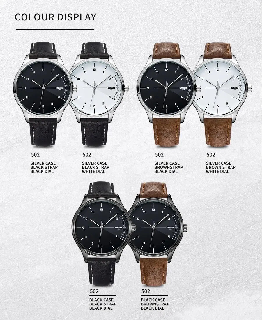 Top Brand NEW Mens Watch Leather Strap Ultra Thin Minimalist Watch For Men Casual Simple Quartz Waterproof Watches