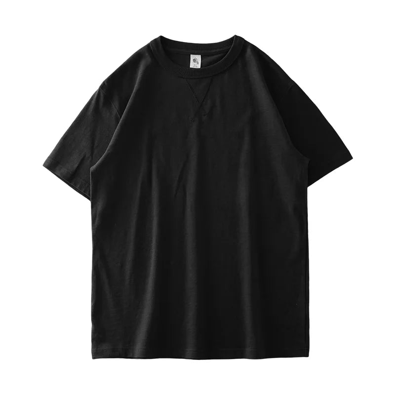 DUKEEN 11.02Oz Heavyweight T-Shirts for Men Summer Pure Cotton Vintage Style Short Sleeve Tops O-Neck Solid color Men's Tee 320G