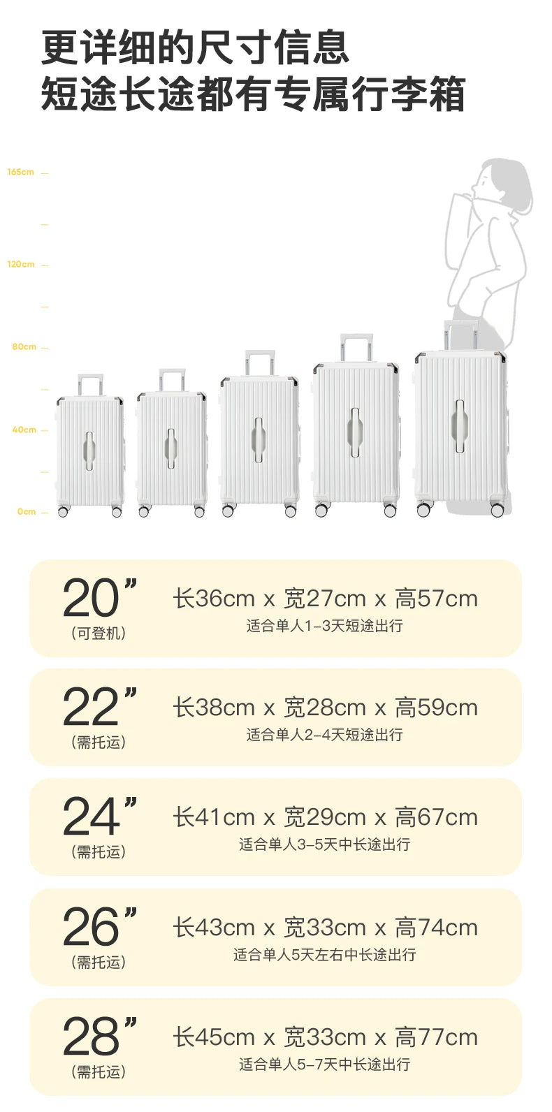 Large Capacity 20-26 Inch Rolling Luggage with Cup Holder Travel Bag Convenien Mobile Phone Stand Simple Travel Rolling Suitcase