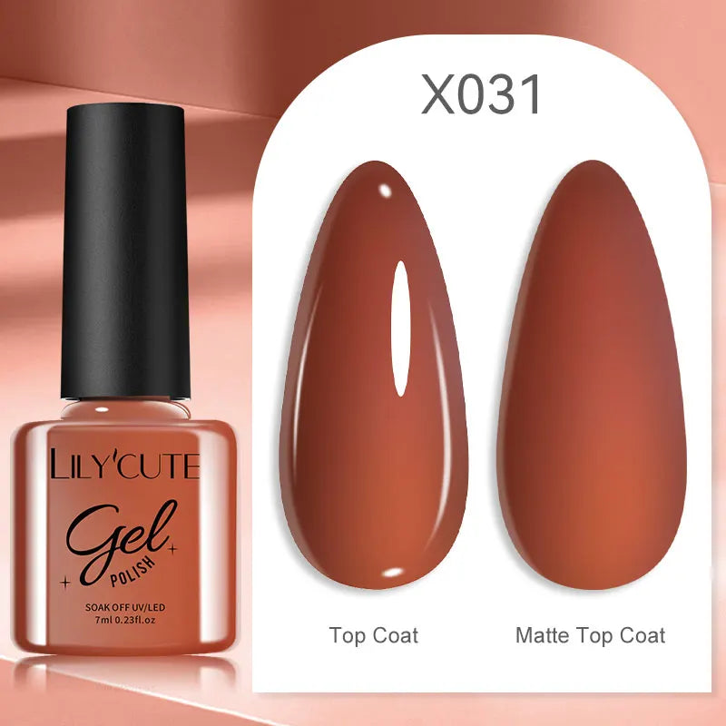LILYCUTE 7ML Black White Color Gel Nail Polish Summer Colorful Gel Nail Art Semi Permanent UV Gel Soak Off UV LED Gel Varnishes