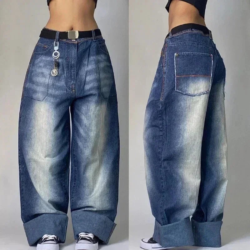 Affliction New Jeans American New Fashion Embroidered Loose Jeans Men and Women Street Casual Floor Mopping Pants