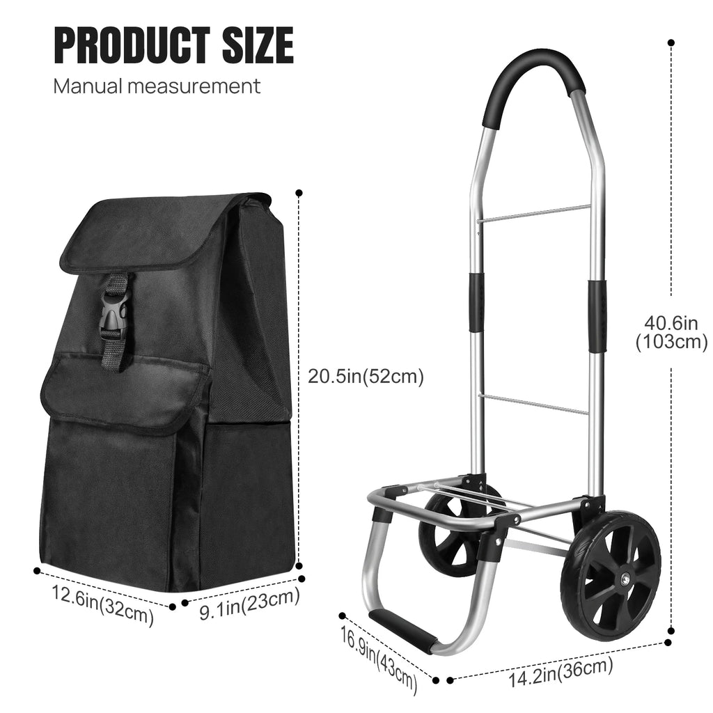 Shopping Cart Large Lightweight Folding Trolley Waterproof Bag 2 Wheel Large ,Lightweight, Foldable