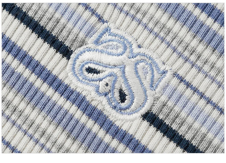 Semir Polo Shirt Women Cropped Slim Fit Tie Detail 2025 New Summer Cool Feeling Striped Top Retro for Trendy and Casual Looks