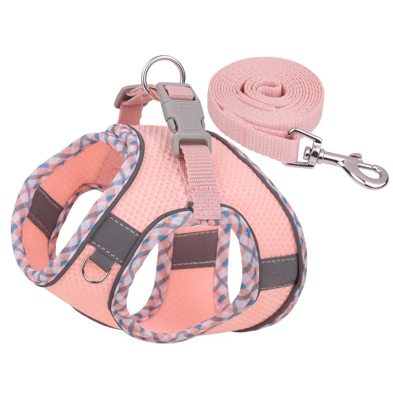 New Arrivals Cat Dog Harness and Leash Set Reflective Breathable Pet Vest Harnesses for Small Dogs Cats Outdoor Walking Puppy