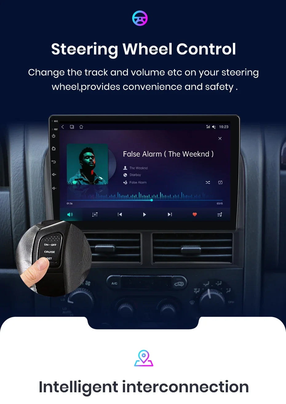 Junsun Wireless CarPlay Car Radio For Jeep Grand Cherokee II WJ 1998-2004 Android Auto RDS 4G WiFi Car Intelligent System