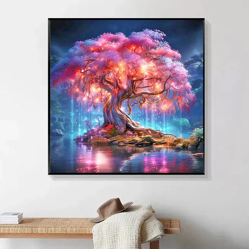 Frameless, Full Diamond Painting Tree New Arrivals 2024 Diamond Mosaic Landscape Rhinestone Pictures Craft Kit