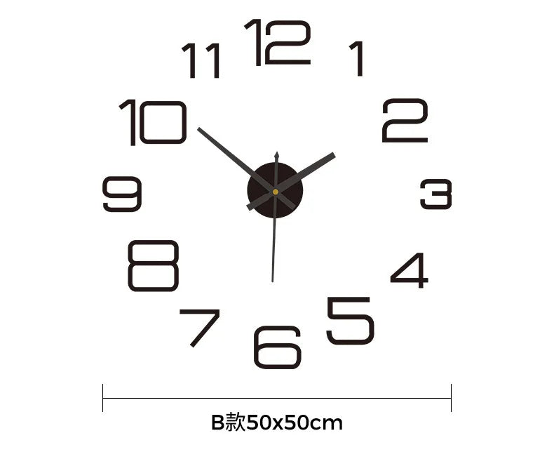 2023 Modern Design Large Wall Clock 3D DIY Quartz Clocks Fashion Watches Acrylic Mirror Stickers Living Room Home Decor Horloge