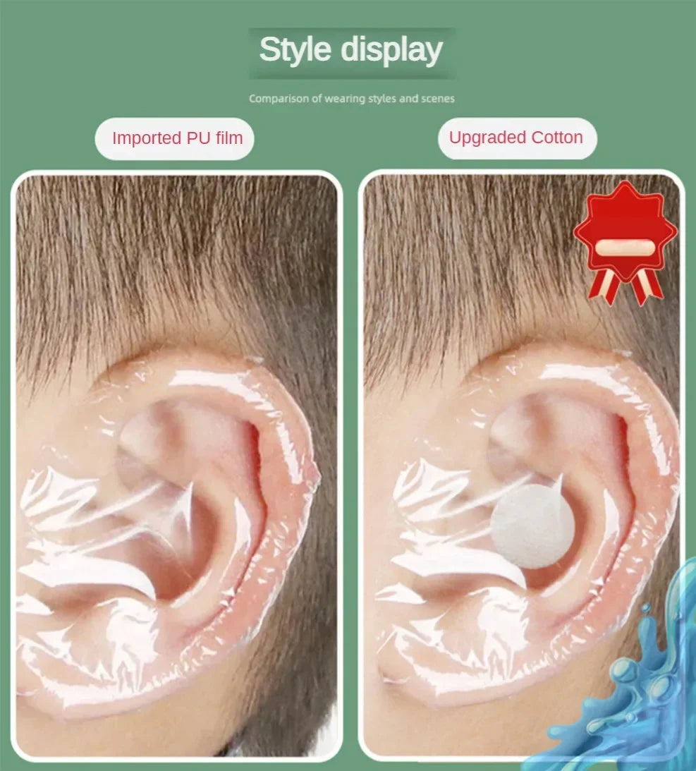 20pcs Plastic Waterproof Ear Protector For Baby Kids Adults Swimming Cover Caps Disposable Ear Stickers Swimming Cover Ear Paste