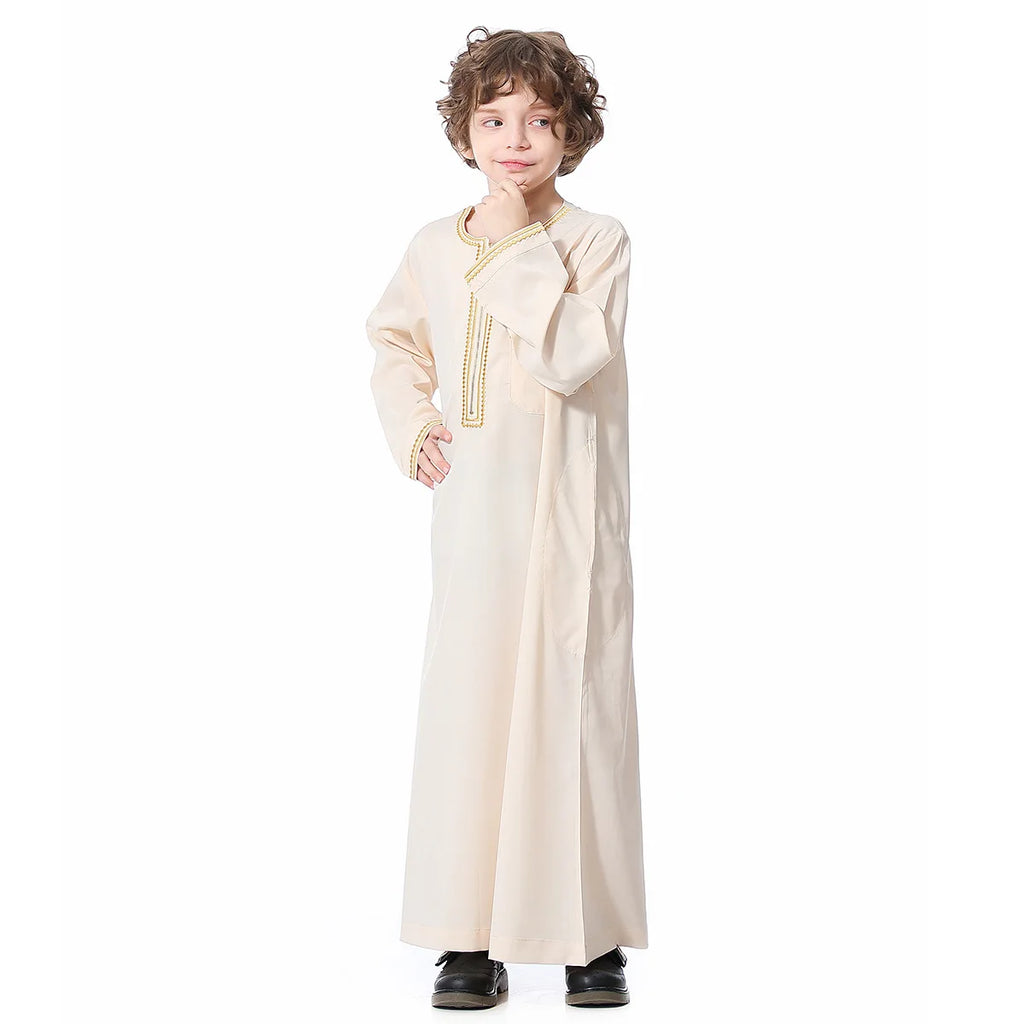 Child Dubai 2024 Luxury Kids Boys Men's Muslim Clothing Caftan Robes Islamic Ramadan Clothes Arab Man Abaya Pakistan Turkish