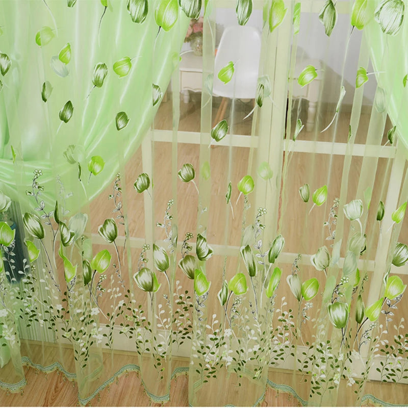1Pc Modern Tulip Window Screen Living Room Bedroom Door Kitchen Drape Curtain Home Decoration Supplies 2030