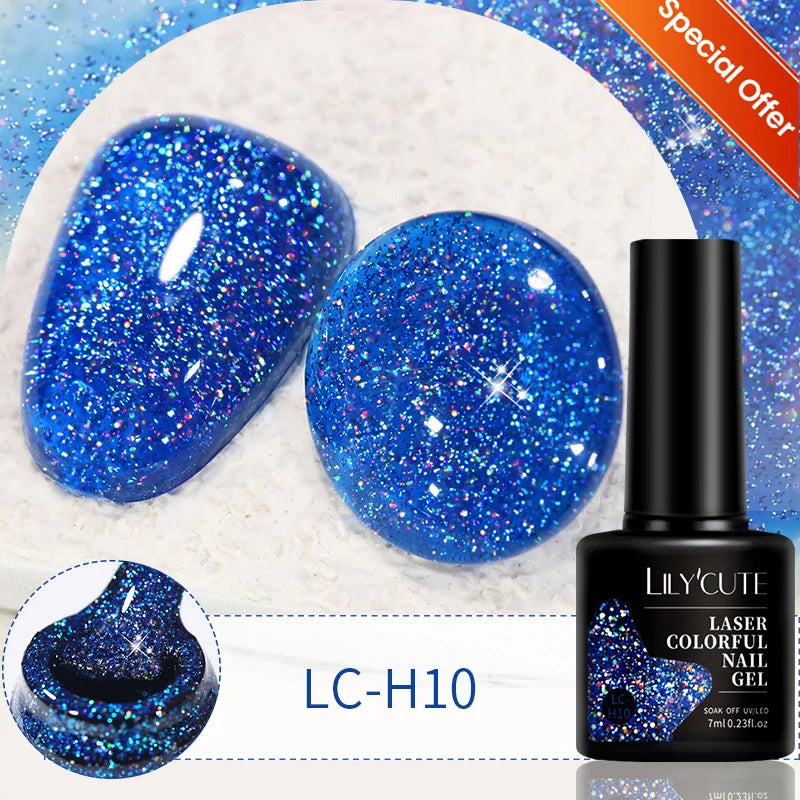 LILYCUTE 7ML Black White Color Gel Nail Polish Summer Colorful Gel Nail Art Semi Permanent UV Gel Soak Off UV LED Gel Varnishes