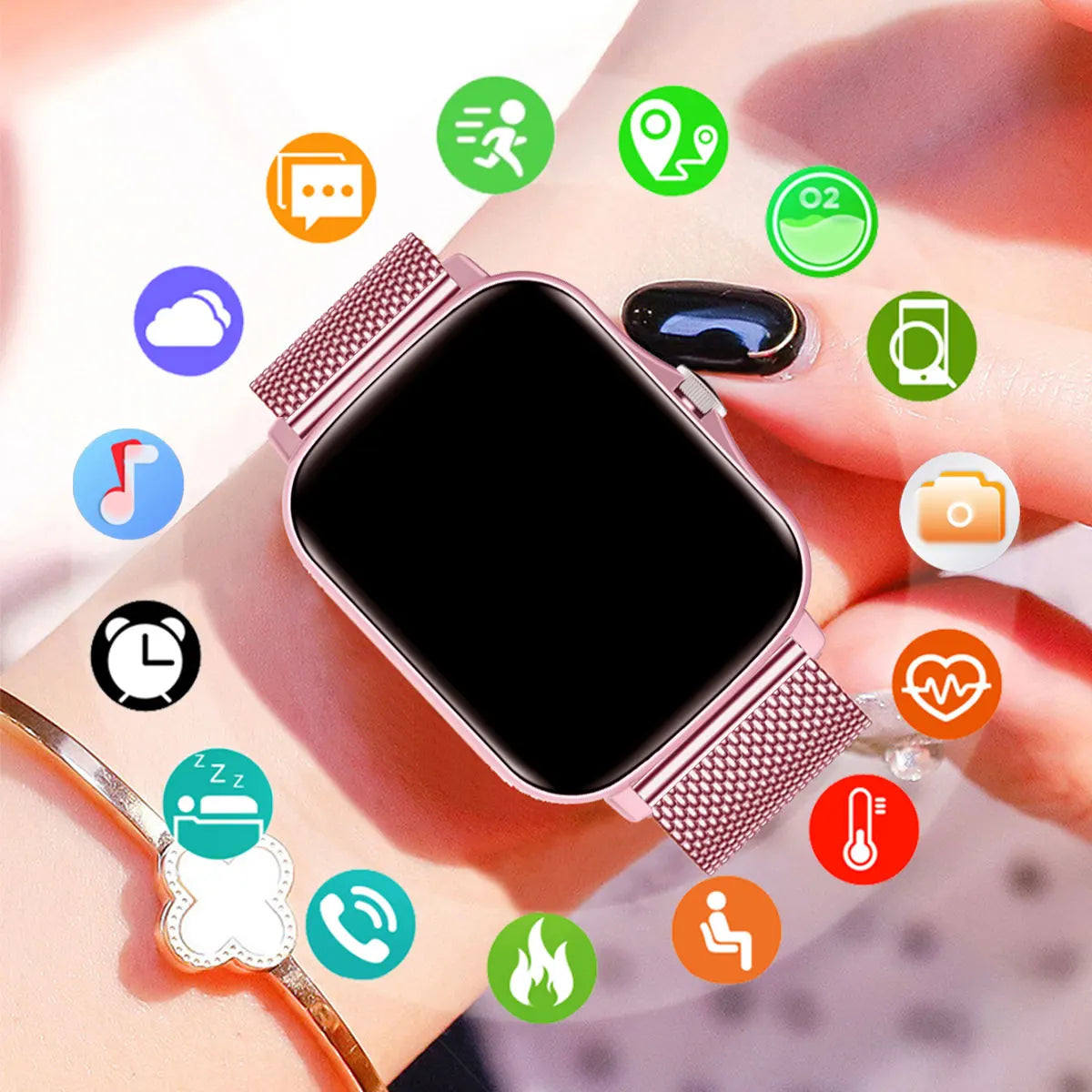1.83'' Waterproof Smart Watch with Message Answer Call Sleep Monitoring Sports Pedometer Information Alerts For iPhone Android