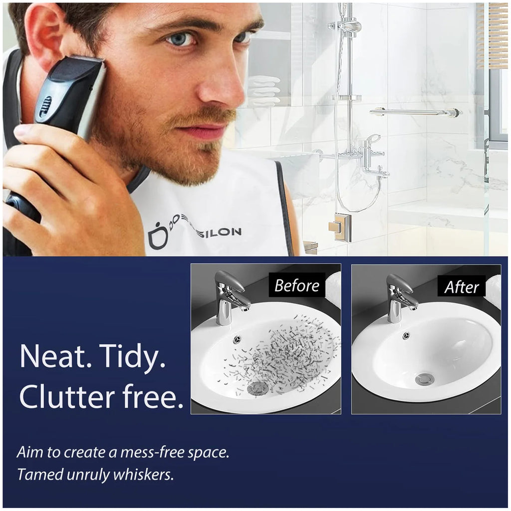 1pc Men Beard Shaving Apron Trimming Bib Creative Wall Mirror Suction Haircut Wrap Cape Home Salon Moustache Grooming Accessory