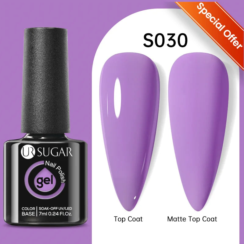 UR SUGAR 1-step Gel Polish 12ML Glitter Nail Spring Summer White Nude Pink Gel Nail Polish 3 IN 1 No Need Base Gel and Top Coat