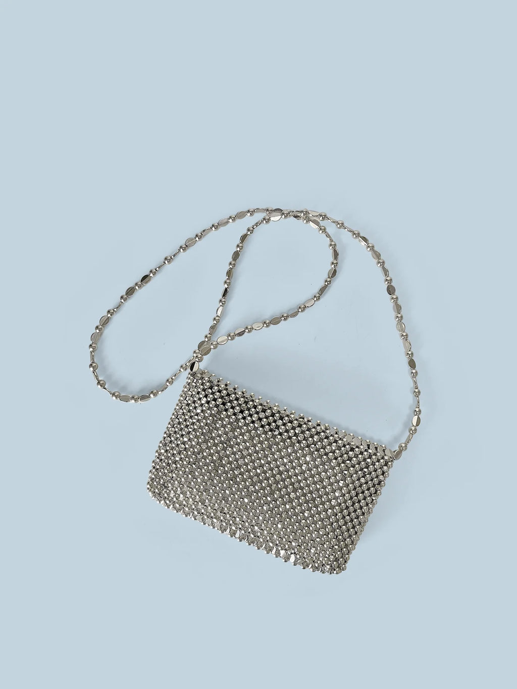 Summer New Blingbling Retro Silver Hollow Design Handmade Beaded Flip Phone Bag