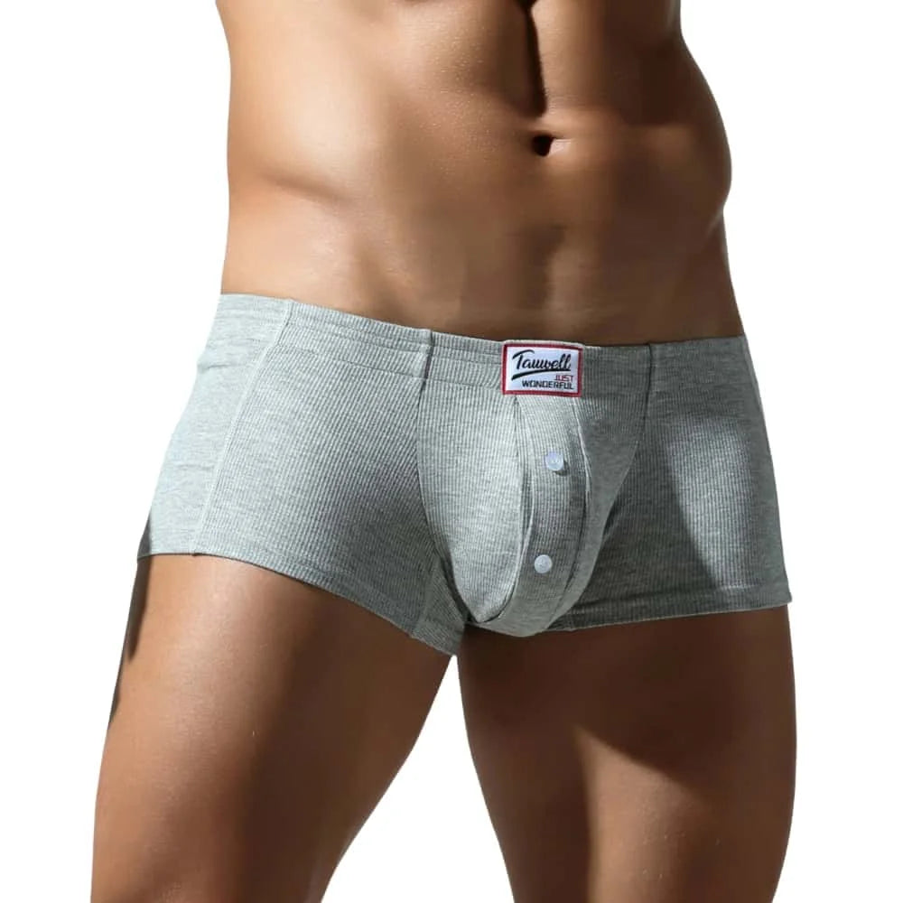 TAUWELL Mens Boxers Sexy Low-waist Underwear New Arrivals U Convex Pouch Button Underpants Boxershorts Male Panties Boxer