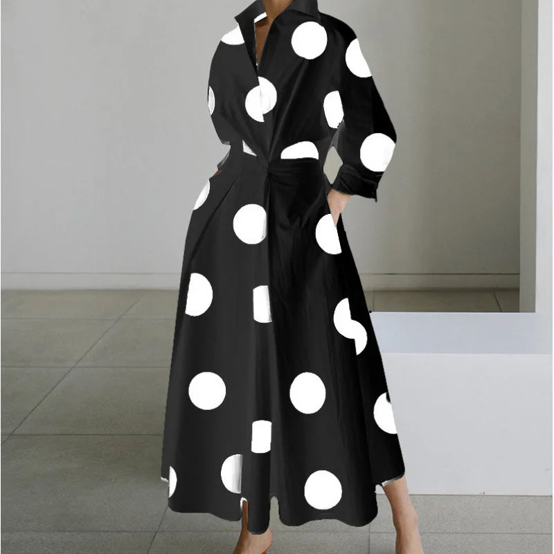 Women's Summer Dress Plus Size Commuter Polo Neck Loose Fit New Elegant Trendy Minimalist Fashionable Niche Versatile Casual Fit