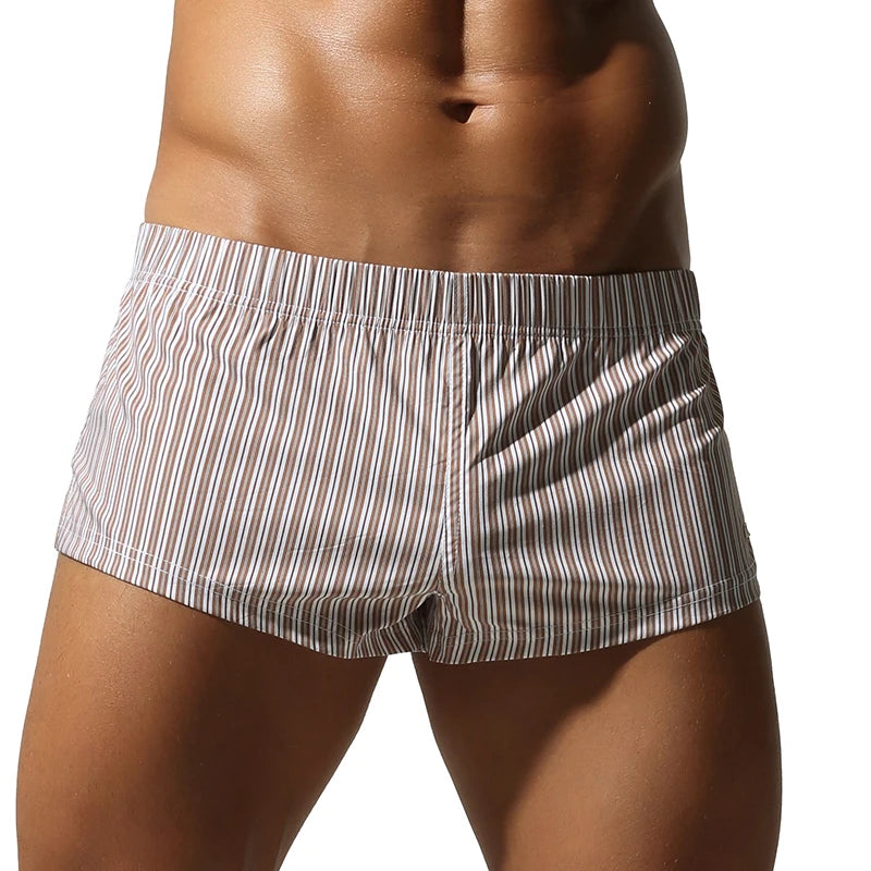 2026 Tauwell Men's Striped Boxer Shorts Soft Breathable Loose Fit Casual Comfortable Underwear S-XXL New Arrivals