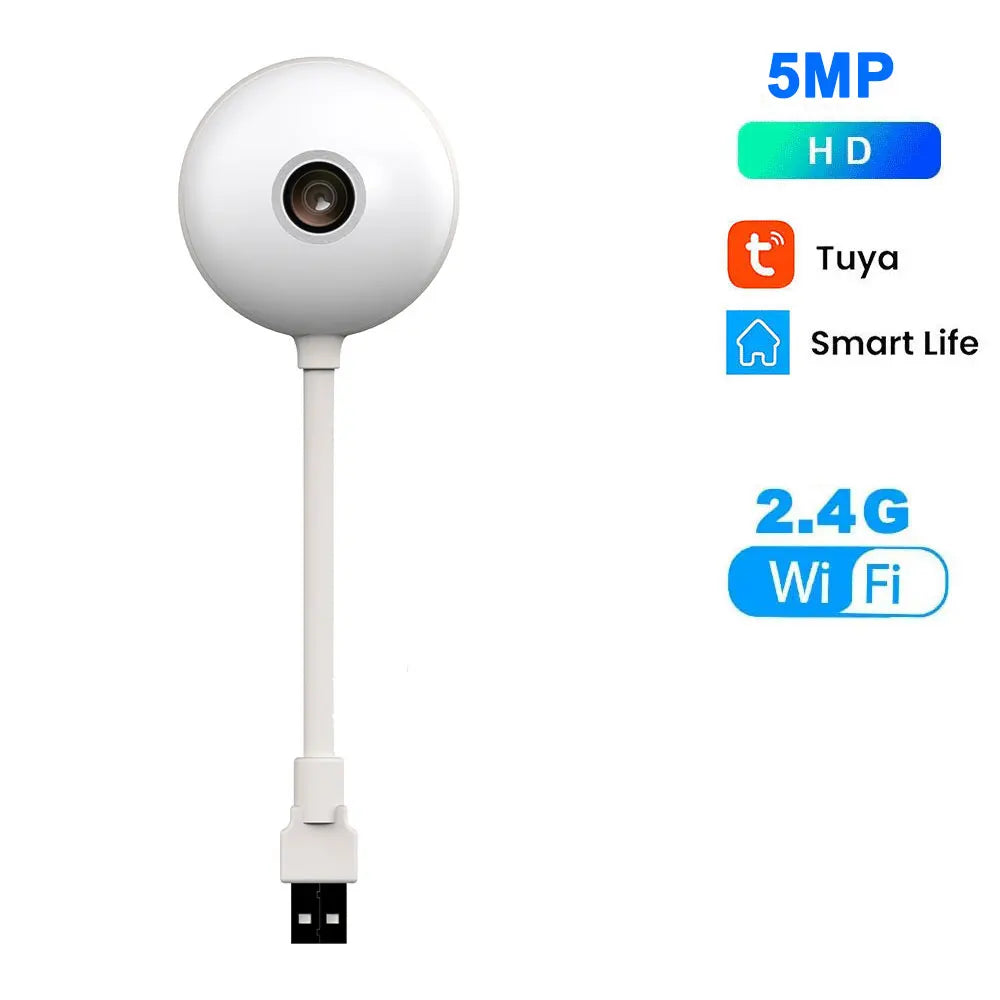 Tuya Smart USB Light Bulb Mini Wifi Camera Indoor 2K 5MP Security Camera for Baby Monitor Auto Tracking Wireless IP Surveillance