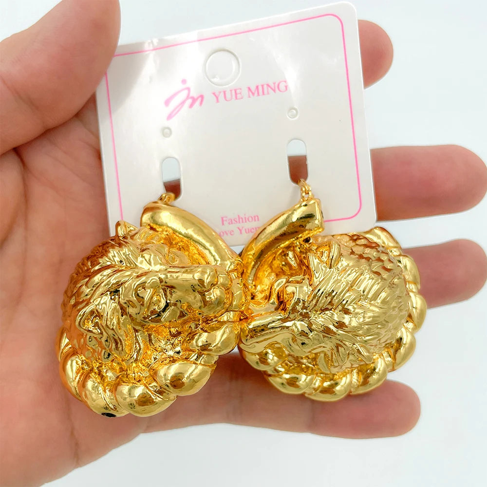 Dubai Large Party Earring  Plated Fashion Trend Jewelry African Nigerian Women Earrings