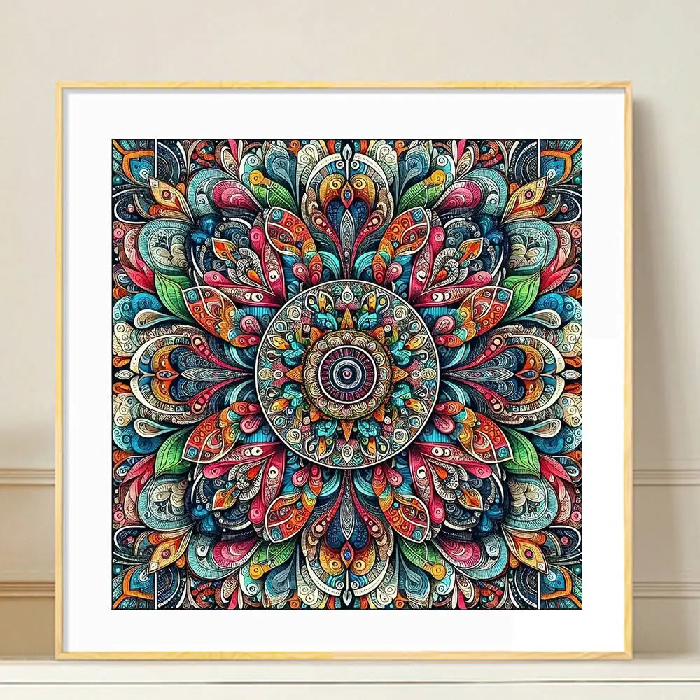 Huacan Flower Diamond Paintings Mandala New Arrivals 2025 Mosaic Geometric Diamond Embroidery Kits Home Decoration