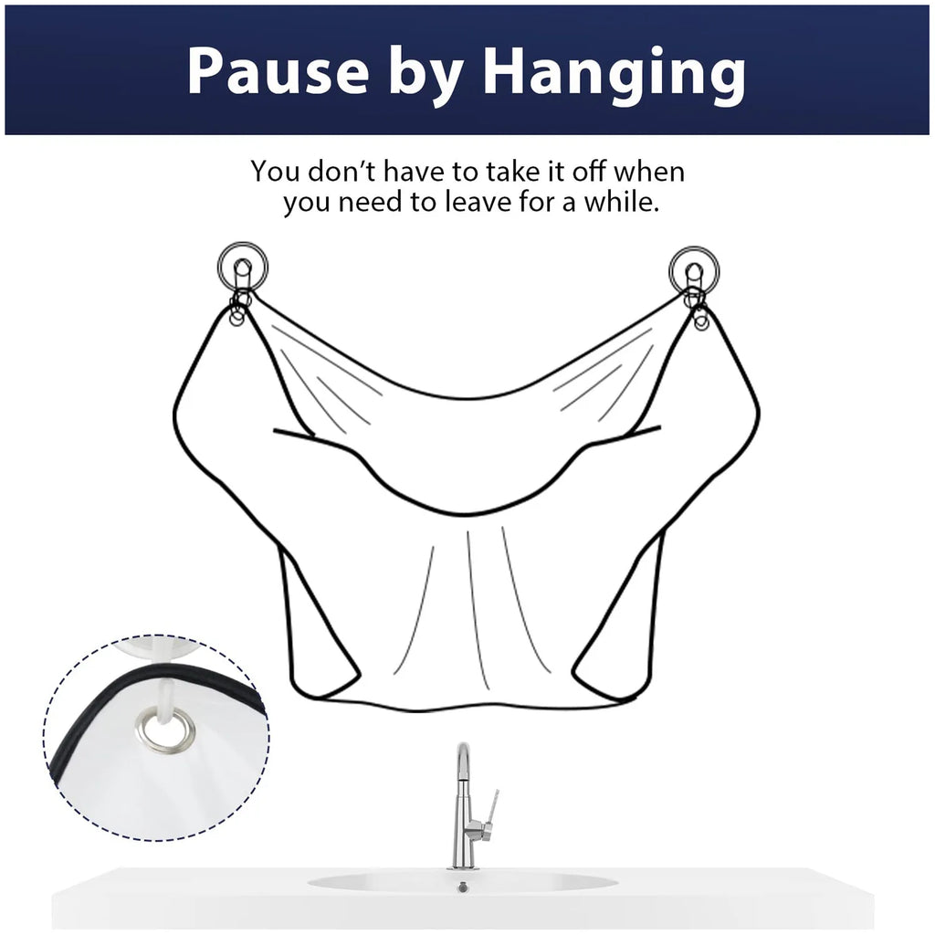 1pc Men Beard Shaving Apron Trimming Bib Creative Wall Mirror Suction Haircut Wrap Cape Home Salon Moustache Grooming Accessory