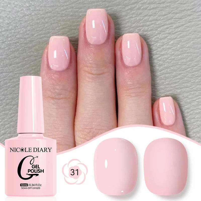 NICOLE DIARY Glass Beads Cat Magnetic Gel Nail Polish Spring Summer Gel Nail Sparkly Gel Varnish Soak off Nail Manicure Art