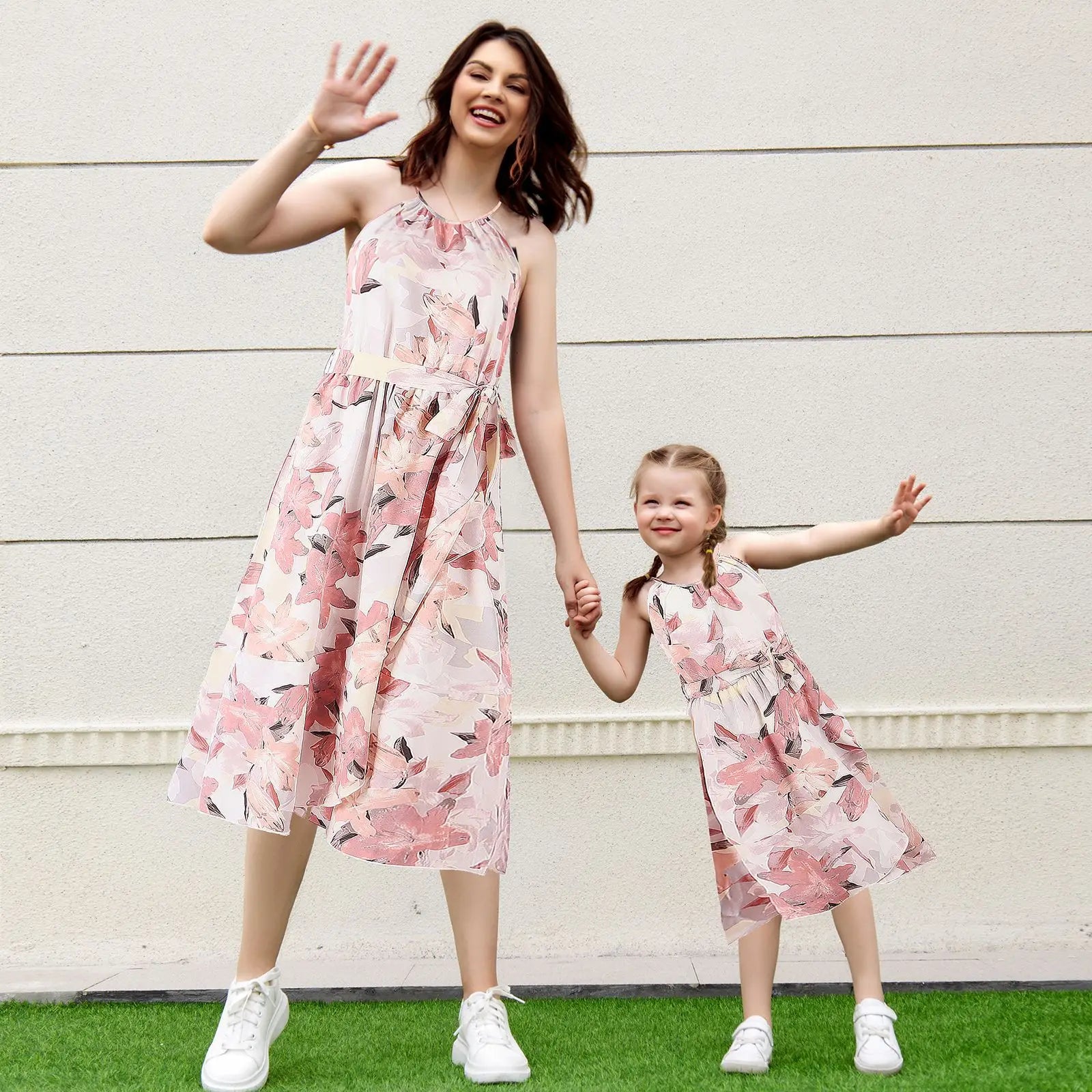 Summer Long Dress Robe Femme Casual Family Matching Outfits Boho Children's Clothing Beach Mother Daughter Dress Vestidos