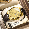 POEDAGAR Luxury Watch for Men Military Leather Man Wristwatch Quartz Clock Waterproof Luminous Date Week Men's Watches Reloj+box