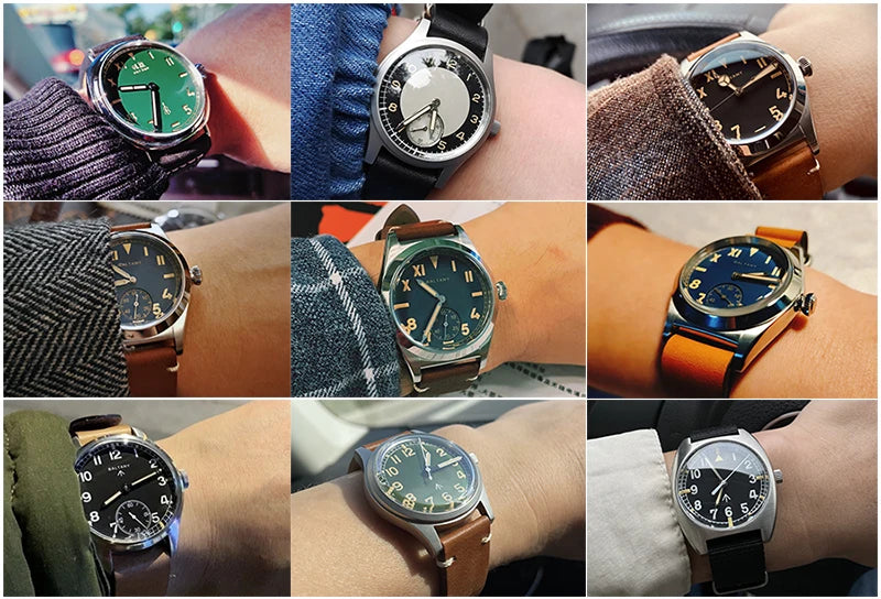 Baltany Military Field Watch S2049 Sapphire Calendar 24H Indicator Luxury Men's NH35 Auto Mechanical Homage Waterproof Watches