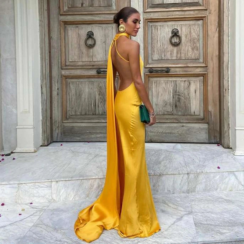 Sexy Ribbon Sleeveless Long Dress Women Elegant Slim Stain Backless Lace Up Party Dresses 2026 Fashion Solid Holiday Robe Lady