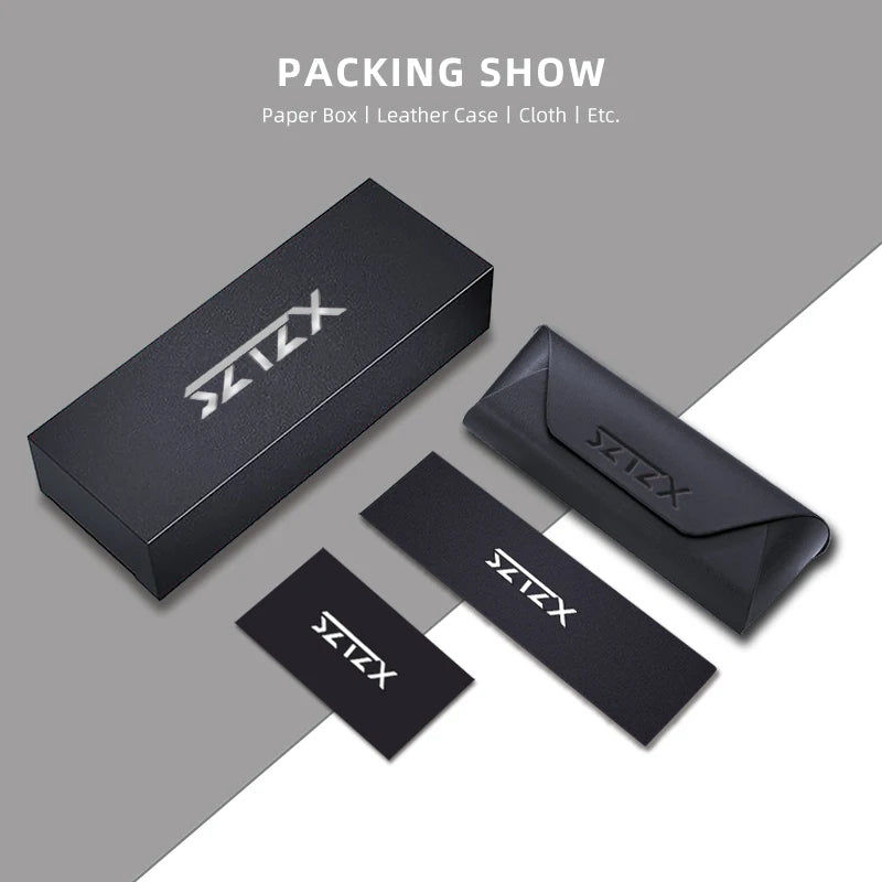 SZTZX Men Business Reading Glasses Anti Blue Light Myopia Prescription Eyeglasses Ultralight Photochromic Optical Sunglasses