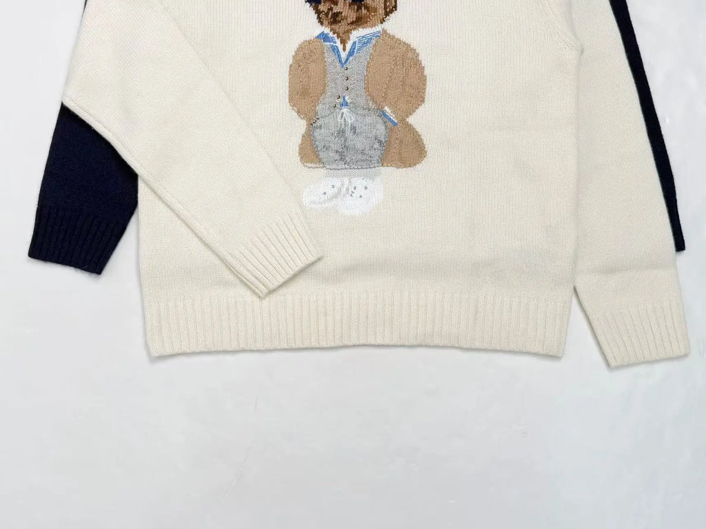 2025 New Autumn/Winter Women's Sweater High Quality Fashion Exquisite Cartoon Jacket  RL Teddy Bear 90% Wool+10% Cashmere Hoodie