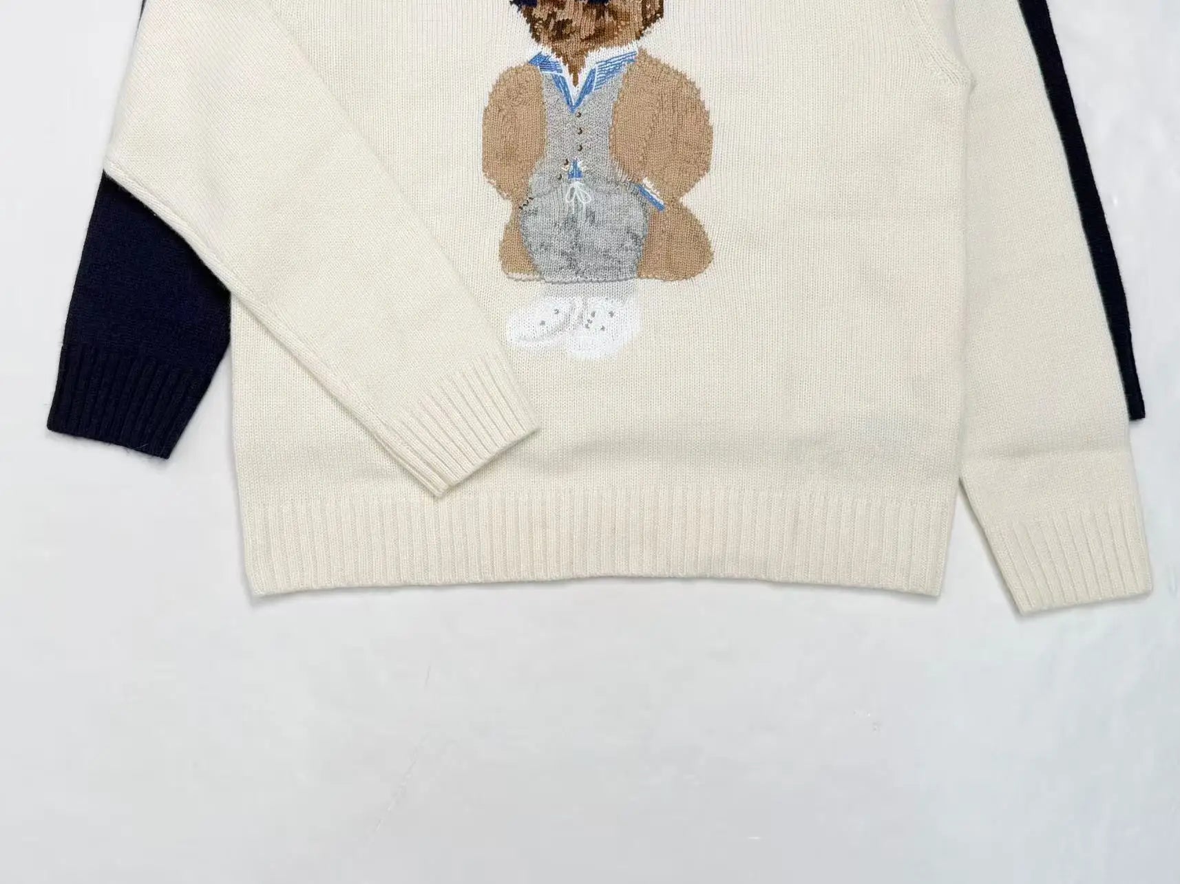 2025 New Autumn/Winter Women's Sweater High Quality Fashion Exquisite Cartoon Jacket  RL Teddy Bear 90% Wool+10% Cashmere Hoodie