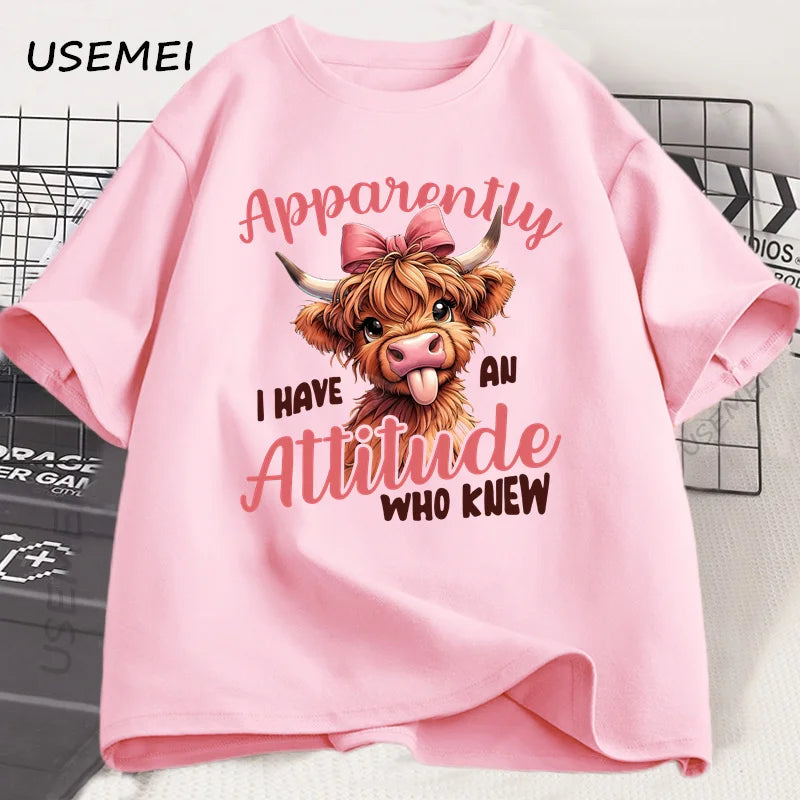 Highland Cow Funny Cows Printed Tshirt Retro Trendy Design T Shirt Cotton Short Sleeve T-shirt Men Women Casual Oversized Tops