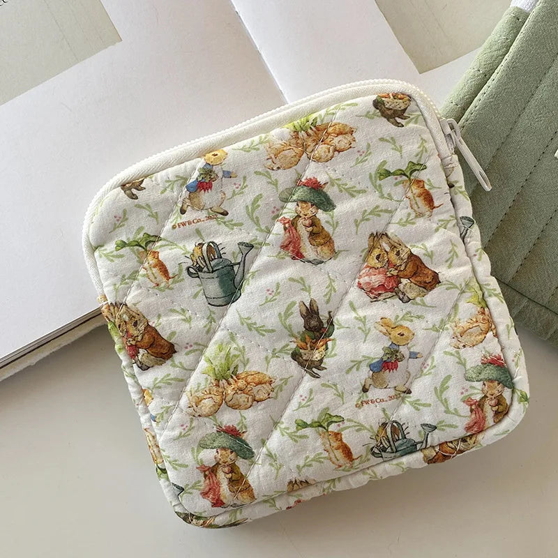 Women Small Cosmetic Bag Zipper Girls Mini Sanitary Napkins Makeup Lipstick Bags Travel Earphone Coin Organizer Pouch Bags