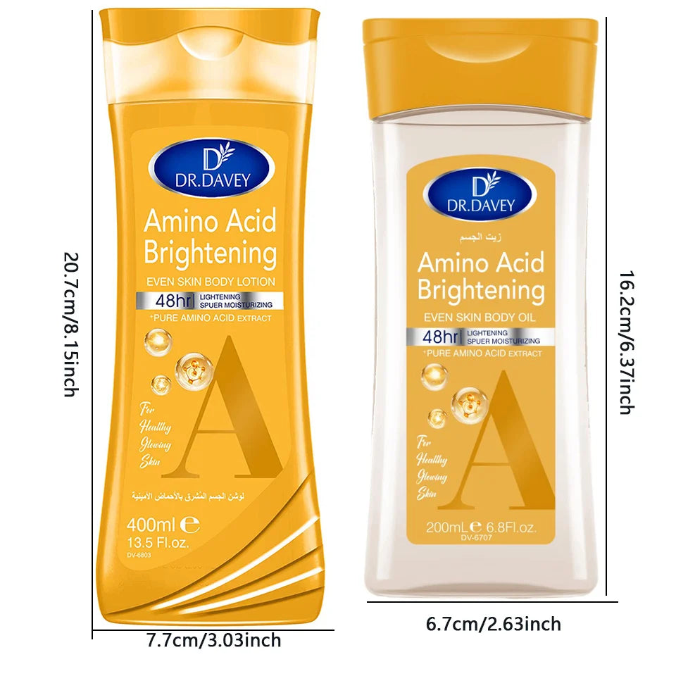 2PCS Amino Acid  Body Oil+Body Lotion Body skincare set, skin care oil, body lotion, moisturizing and hydrating care