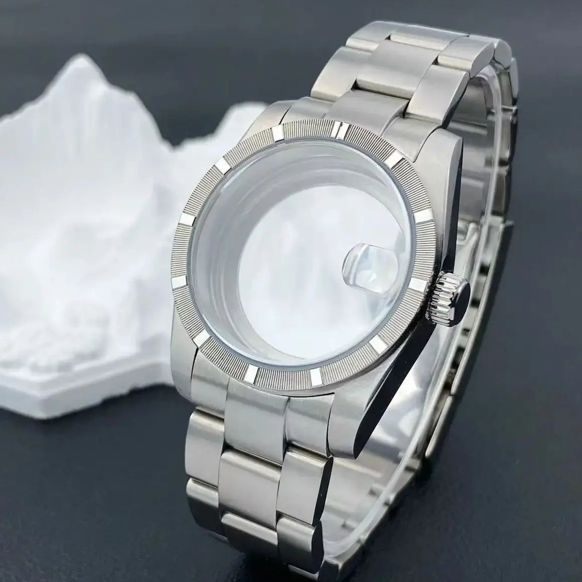 NH35 New Arrivals 36mm watch case Engine Turned BEZEL For AK Parts Replacemet NH35/36 Movement Modification Parts 28.5mm Dial