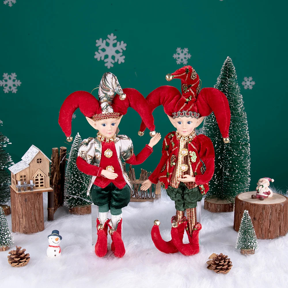 New Arrivals Christmas Decor Handmade New Year Decor Hanging Sitting Elf Plush Doll Christmas Tree Hanging Ornament Xmas Gift