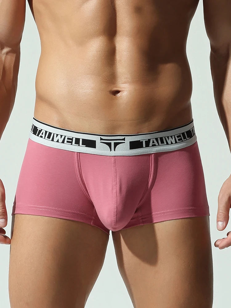 TAUWELL Low-Waist Buttoned Boxer Shorts for Men with U Convex Pouch Sexy Male Panties New Arrivals Comfortable Underwear