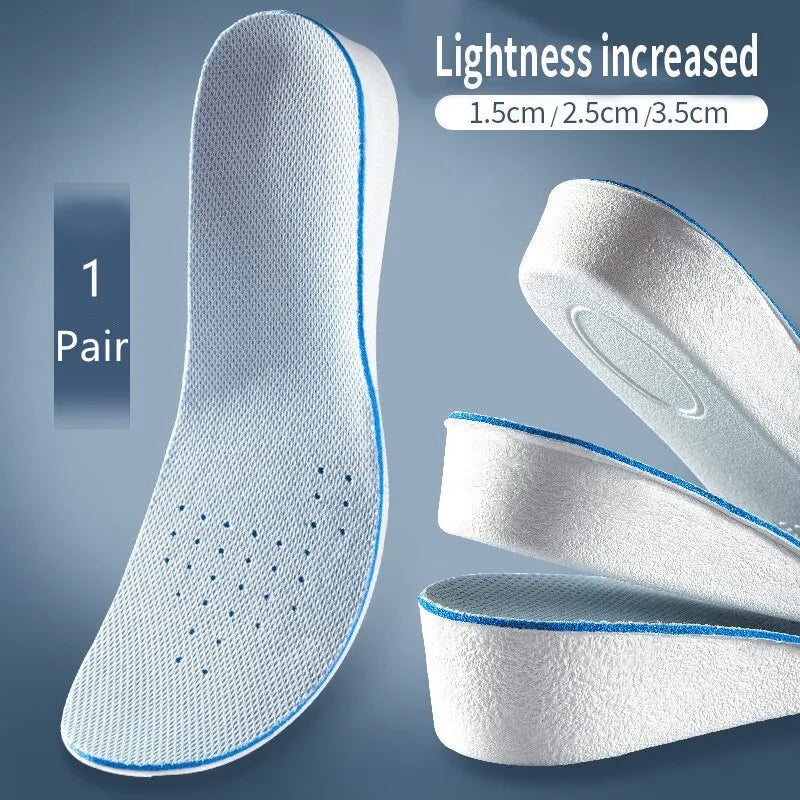 1Pair Invisible Height Increase Insoles for Shoes Breathable Comfortable for Feet Women Men Shoes Heel Lift Orthopedic Care Pads