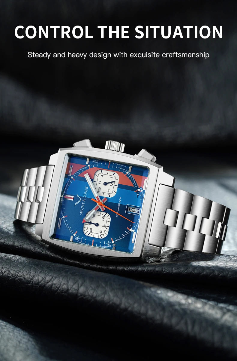 2025 Specht & Sohne New Arrivals Mens Watches Top Brand Luxury Stainless Steel Japan VK64 Chronograph Male Quartz Wristwatches