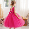 New Girls Princess Dress Summer Tulle Big Bow Girls Wedding Dress Piano Performance Costume Host Costume 2-10 Years Kids Clothes